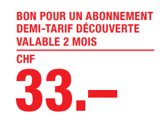 Actualité | Parcourez la Suisse à moitié prix pendant deux mois grâce à  l'abonnement demi-tarif découverte